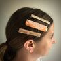 Geometric Copper Leather Hair Clips 'Eclair', thumbnail 6 of 9