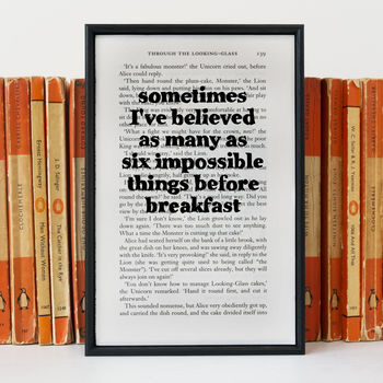 Alice In Wonderland 'Six Impossible Things' Book Print, 2 of 6
