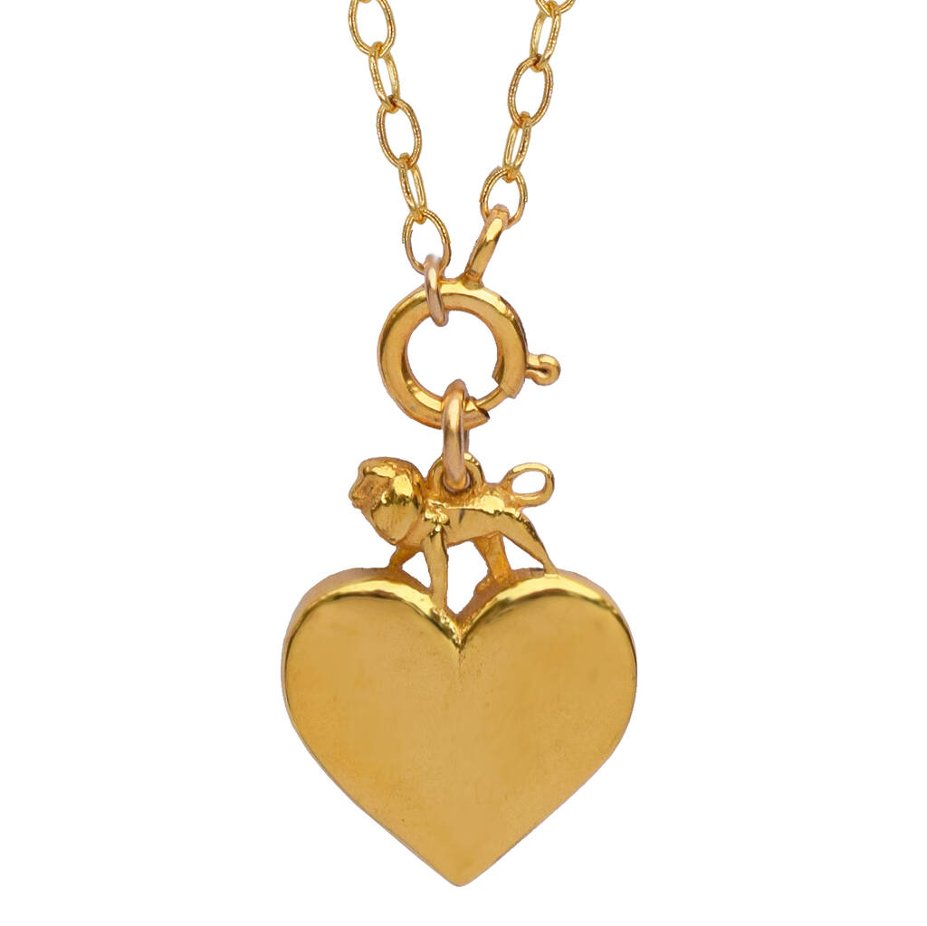 18 K Gold Vermeil Or Silver Lion Heart Necklace By Good Daze