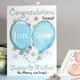 Personalised Balloons Baby Twins New Parents Card, thumbnail 2 of 10
