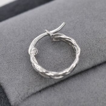 Braided Hoop Earrings In Sterling Silver, 6 of 11