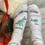 Personalised Me And You Christmas Dinosaur Socks, thumbnail 1 of 7