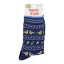 Blue Tits Fair Isle Bamboo Socks Womens Navy, thumbnail 3 of 4