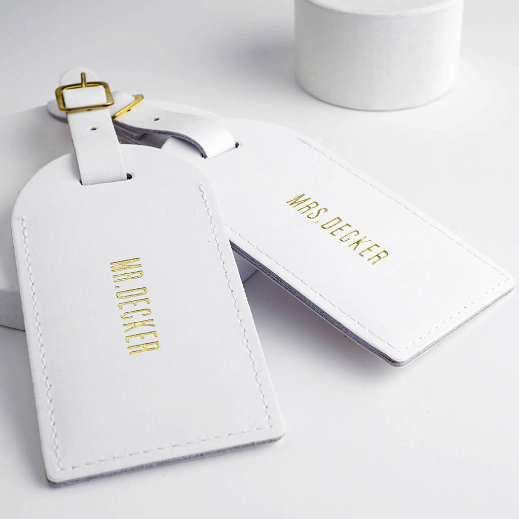 Personalised Mr And Mrs Wedding Gift Luggage Tags, 1 of 5