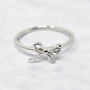 Bow Tie Bowknot Thin Sterling Silver Stacking Ring, thumbnail 1 of 5