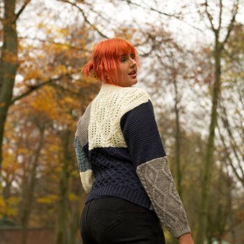 100% British Wool Ladies Knitted Jumper Ada, 4 of 4