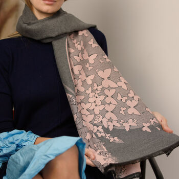 Personalised Cashmere Modal Butterfly Scarf, 2 of 12