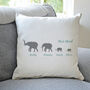 Personalised Herd Of Elephants Family Cushion, thumbnail 1 of 7
