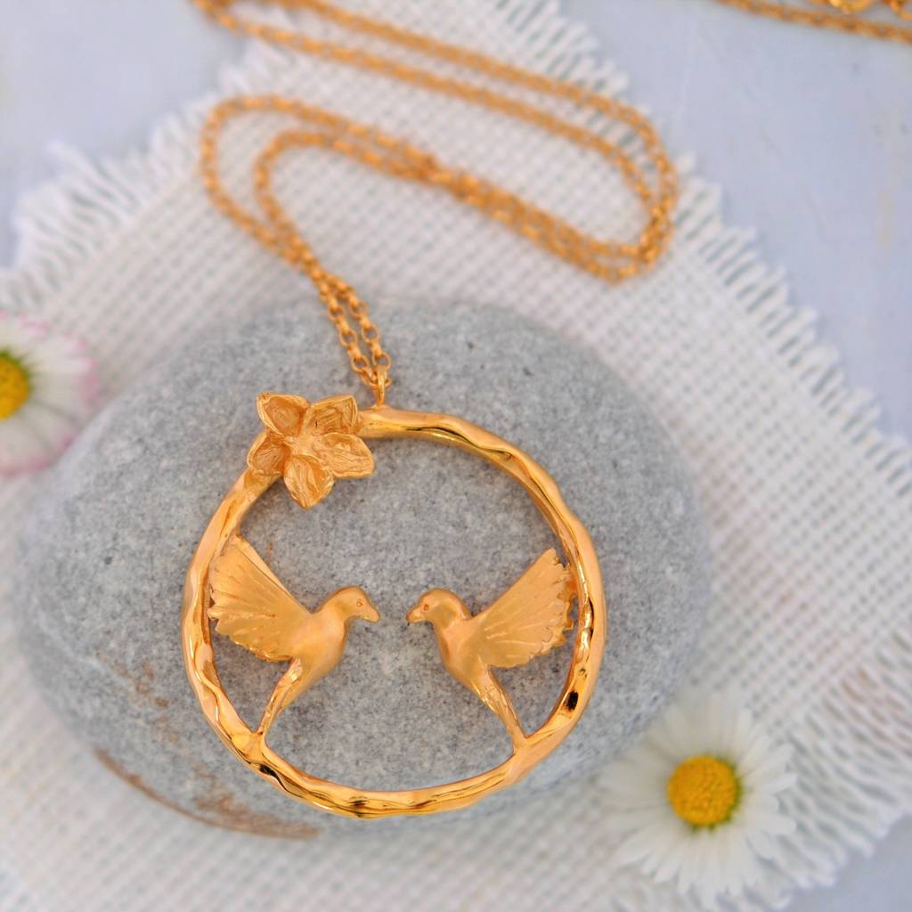 gold love bird necklace by alice stewart