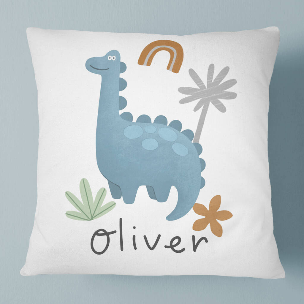 Personalised Dinosaur Cushion For Boys By Squashed Peaches Designs