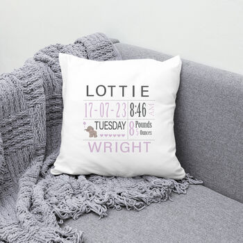 New Baby Cushion Birth Announcement, 5 of 8