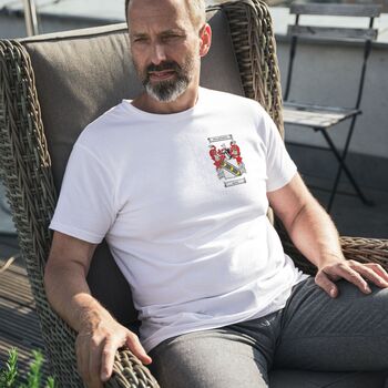 Personalised T Shirt With Small Coat Of Arms, 9 of 12