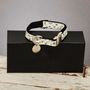 The Stamford Cream And Blue Floral Dog Collar, thumbnail 1 of 3