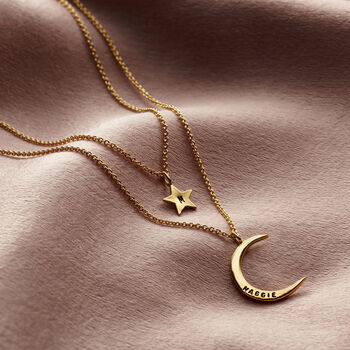 Moon And Star Personalised Layered Necklace Set, 6 of 12