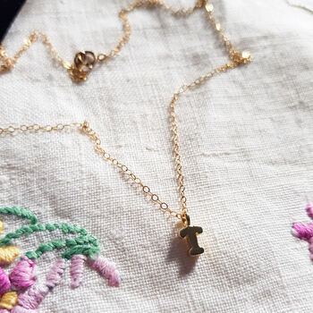 Tiny Initial Gold Vermeil Necklace With Personalised Gift Pouch, 7 of 12