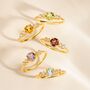 Peridot Five Stone Ring In Sterling Silver And Gold Vermeil, thumbnail 7 of 12