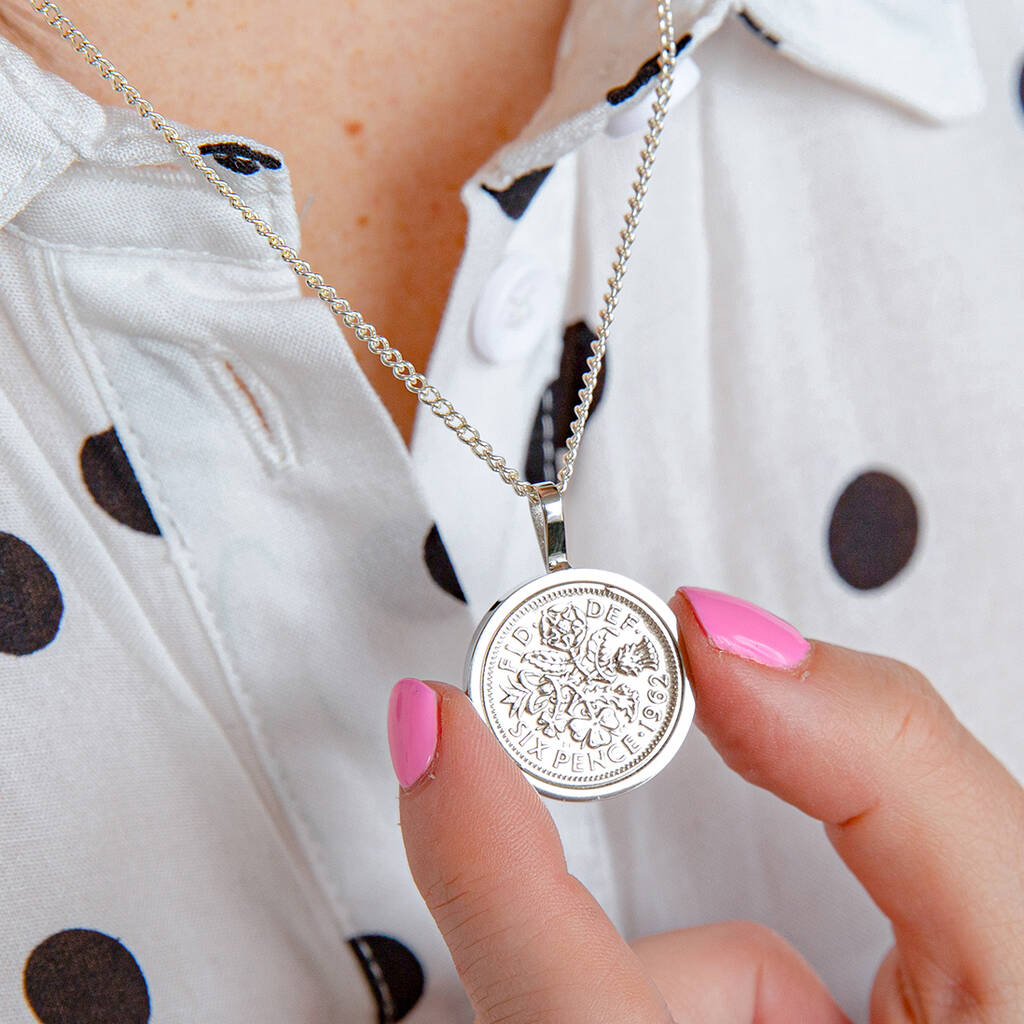 60th Birthday 1963 Sixpence Coin Necklace, 1 of 10