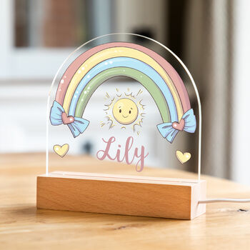Personalised Rainbow Sunshine Night Light For Children, 4 of 7