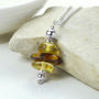 Sterling Silver Amber Cluster Necklace, thumbnail 1 of 4