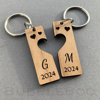 Couples Keyrings. Matching Personalised Key Fobs, 4 of 7