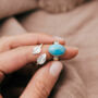 'Lagoon' Hammered Silver Ring With Turquoise Howlite, thumbnail 3 of 4