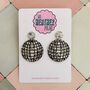 Disco Ball Glitter Statement Earrings / Sparkly Mirror Ball Gift / Festival Statement Jewellery / New Year's Eve Jewellery, thumbnail 2 of 6
