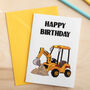 Personalised Digger Birthday Card With 3D Age, thumbnail 1 of 3