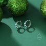Sterling Silver White And Blue Opal Huggie Hoops, thumbnail 5 of 11