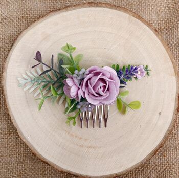 Lilac Flower Hair Comb, 2 of 5