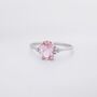 Sterling Silver Genuine Morganite Oval Ring, thumbnail 5 of 12