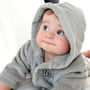 Personalised Soft Baby/Child's Dressing Gown In Grey, thumbnail 3 of 9