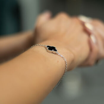 Black Four Leaf Clover Bracelet, 4 of 6