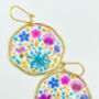 Large Statement Earrings With Forget Me Not And Pink Flowers, thumbnail 7 of 12