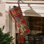 Personalised Tartan Mistletoe Christmas Stocking, thumbnail 1 of 8