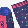 Women's Bamboo Socks Navy Party Lights, thumbnail 4 of 5