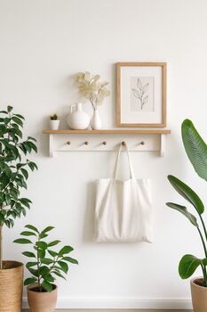Nursery Shelf With Pegs. Oak Shaker Peg Shelf, 10 of 10