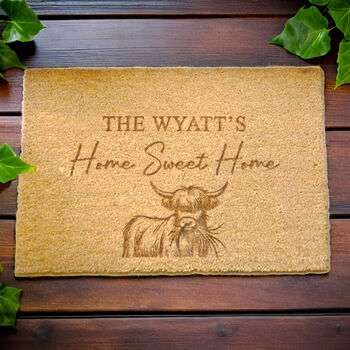 Personalised Highland Cow Doormat, 4 of 5