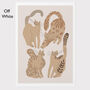 Abstract Floral Cats Art Print, Many Colours, thumbnail 2 of 6