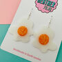 Large Fried Egg Earrings, thumbnail 2 of 2