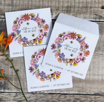 10 Wildflower Seed Packet Favours Pressed Flowers, 5 of 7
