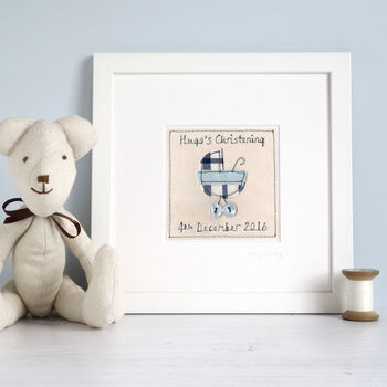 Personalised New Baby Boy Embroidered Picture Gift, 6 of 12