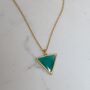 The Triangle Green Onyx Necklace, Gold Plated, thumbnail 4 of 7
