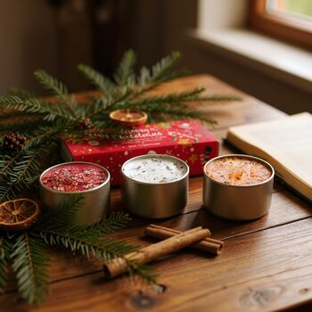 Christmas Scented Candle Trio Gift – Luxury Festive Candle Set, 2 of 2