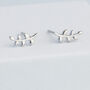 Sterling Silver Curved Branch Stud Earrings, thumbnail 2 of 5
