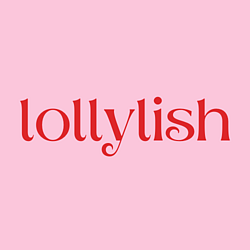 lollylish logo red and pink