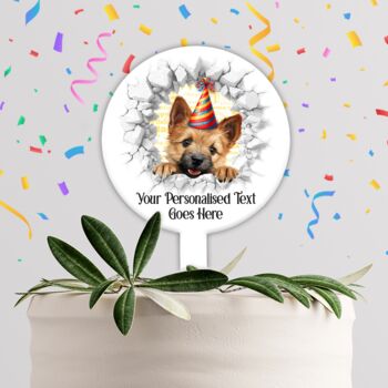 Personalised Norwich Terrier Birthday Break Through Dog, 4 of 8