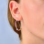 Sterling Silver Large Hoop Earrings With Beads, thumbnail 1 of 6