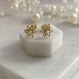 Thank You For Helping Me Grow Yellow Gold Earrings, thumbnail 2 of 4