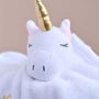 Personalised Unicorn White Baby Comforter, thumbnail 7 of 8