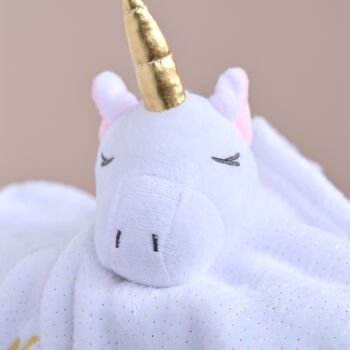 Personalised Unicorn White Baby Comforter, 7 of 8